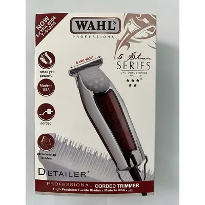 Professional Detailer Hair Trimmer Wahl Corded Extra Wide T-Blade Grooming Set • £32.98