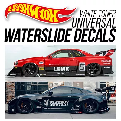 1/64 Scale LIBERTY WALK LBWK Custom White Universal WaterSlide Decal Hot Wheels • $3.99