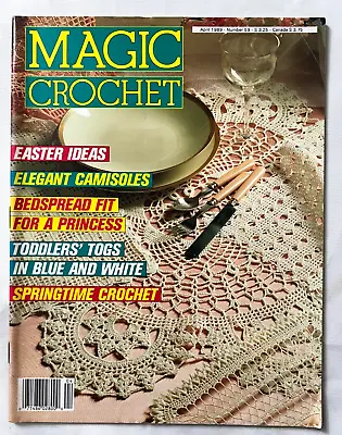 Magic Crochet # 59 Pattern Magazine April 89 Bead Mat Doilies Bedspreads Easter • $14.91