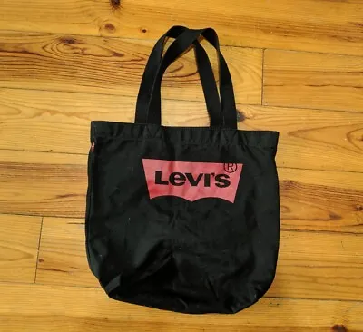 Levis Black Canvas Tote Shopping Bag In Excellent Condition • £19.95