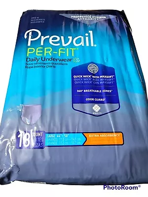 Prevail Per - Fit Men Adult Underwear / Size Large / Extra Absorbency / 18 Count • $12