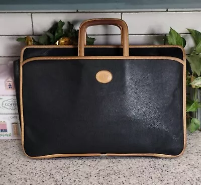 Vintage Gucci Leather Briefcase Portfolio Document Holder Black And Tan • $150