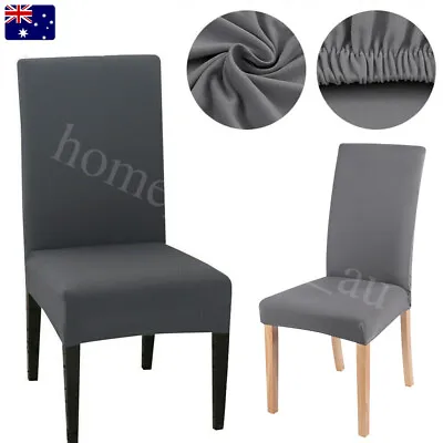 $7.66 • Buy Stretch Dining Chair Covers Slipcover Velvet Wedding Cover Removable Dark Grey