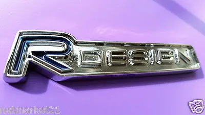 1x R-design Silver Chrome Metal Badge Emblem VOLVO Auto Sticker 3D Car Accessory • £5.98