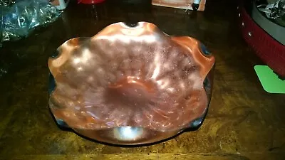 Vintage Gregorian Copper Crimp Dish Or Bowl 6  Made In USA From Montana • $6.99