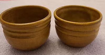 2 Georgia Pottery 2 1/2  High Small Bowls By W.J. GORDY Brown Glaze  • $66