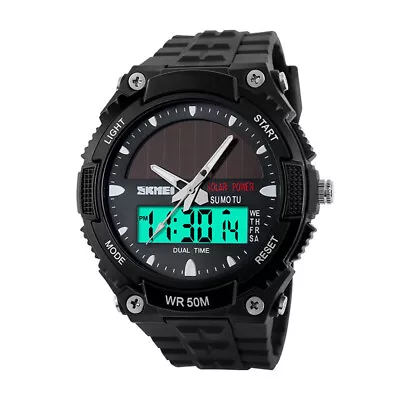 Mens Womens Solar Dual Sport Watch Waterproof Wristwatch Waterproof Sports New • $22.75