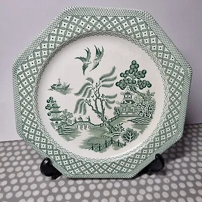J & G Meakin Royal Staffordshire Ironstone Green  Willow  Octagonal Plate • £3.99