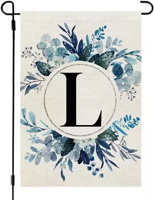 Winter Monogram Letter L Garden Flag 12X18 Inch Double Sided Small For Outside W • $8.22