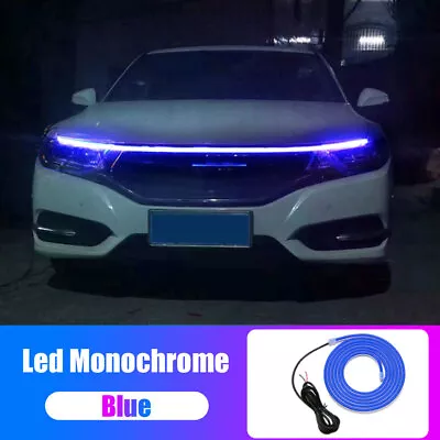Flexible Car Hood Day Running Blue LED Light Strips Decor Auto Accessories 120cm • $9.56