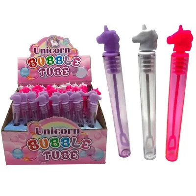 £2.99 • Buy Kids Unicorn Bubble Tubes 11cm Girls Party Bag Fillers Childrens Wedding Favours