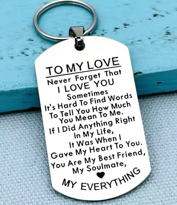 Beautiful Heartfelt “To My Love” Keyring Gift UK • £2.99