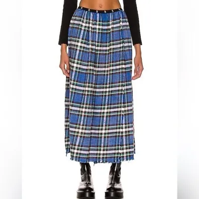 R13 Blue Green Plaid Kilt Skirt • $275