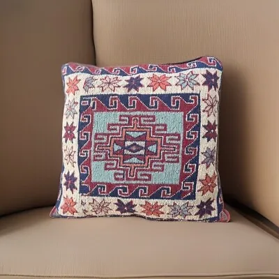 Afghan Handwoven  Kilim Cushion Cover Traditional Wool Cushion ( 45 X 45 CM ) • $49