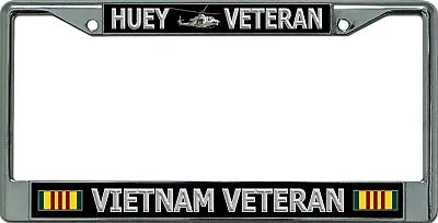 Huey Veteran Vietnam Veteran Chrome License Plate Frame • $22.99