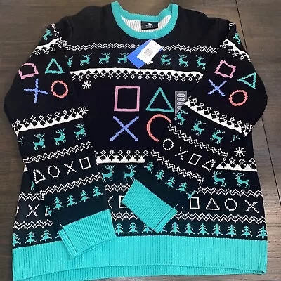 $25.99 • Buy New PlayStation Symbols Holiday Sweater Ugly Christmas Size XXL PS5 PS4