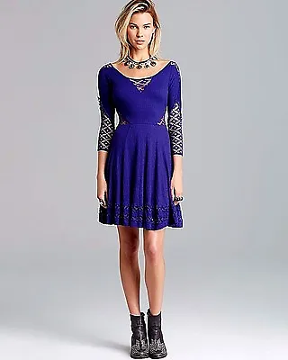 FREE PEOPLE  To The Point  Blue Dress Sz.S NWT $128 WOW! • $45