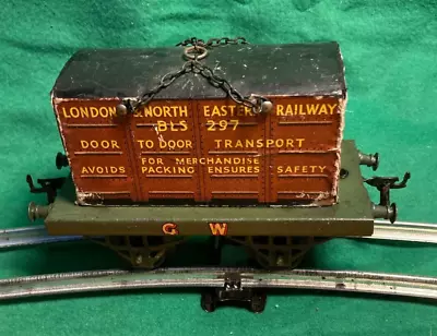 HORNBY Railway. No1  O  GAUGE. Flat GW. Livery. Pre 1926. No Box. LNER Container • £18.95