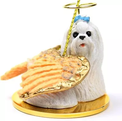 Maltese Dog ANGEL Tiny One Ornament Figurine Statue • $16.99