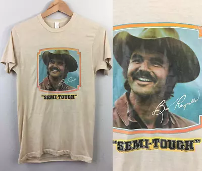 Vintage 70s BURT REYNOLDS Semi-Tough Short Sleeve Sand All Size Shirt QQ1066 • $16.99