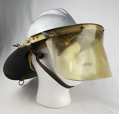 Vintage ED Bullard Hard Boiled Fire Department Fireman Helmet W/ Visor & Strap • $219.95