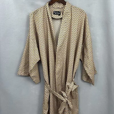 Vintage Pierre Cardin Kimono Robe Mens Xl Belted Pockets Retro 80s Dad READ • $24.95