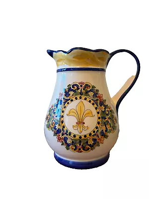 VTG Hand Painted Ceramic Pitcher Deruta Style • $29.99