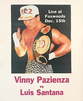 Original Vintage Vinny Pazienza Vs. Luis Santana Rare Boxing Fight Poster • $349.95