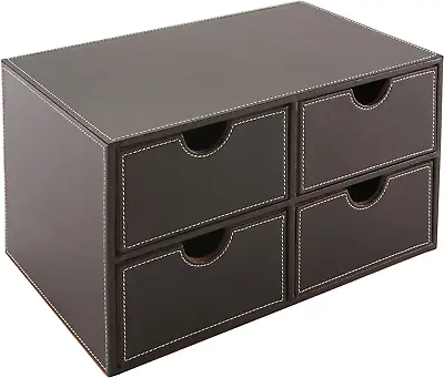 OSCO Faux Leather 4 Drawer Chest - Brown • £34.81