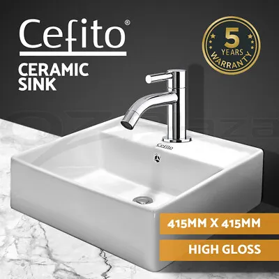 Cefito Bathroom Basin Ceramic Basins Vanity Sink Above Counter White Wash Bowl • $59.95