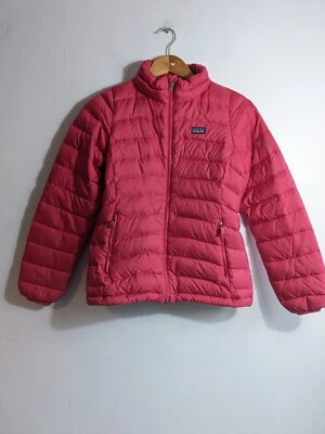 Girl's Patagonia Pink Puffer Jacket Size L Age 12 Years Goose Down Sweater Coat • £22.99