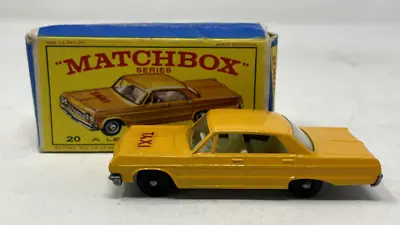 Matchbox - Taxi-Cab #20 Chevrolet Impala W/Box - Made In England • $45