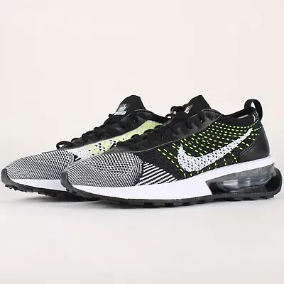 Womens Nike Air Max Flyknit Racer Oreo Running Shoes DM9073-002 Black White Volt • $43.99