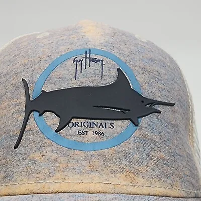 GUY HARVEY Hat Vintage Cap Sun Neck Cape Swordfish Logo Beach K • $26.64