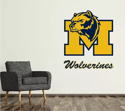 Michigan Wolverines Wall Decal Logo College NCAA Art Decor Sticker Vinyl SR03 • $16.95