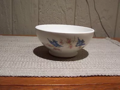 Vintage Bluebird China Homer Laughlin Style Ironstone Small Slop Bowl Blue Bird • $62.50