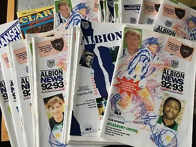 £3 • Buy West Brom Bromwich Albion WBA HOME Programmes 1992/93 Division Two League & Cup