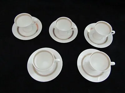 $75 • Buy Rosenthal Raymond Loewy Taupe Band Demitasse Cup And Saucer (5)