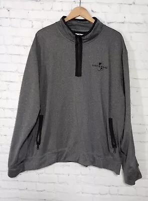 Men's Universal Studios Adult 2XL Grey/Black Band Collar 1/4 Zip Sweater  • $16.97