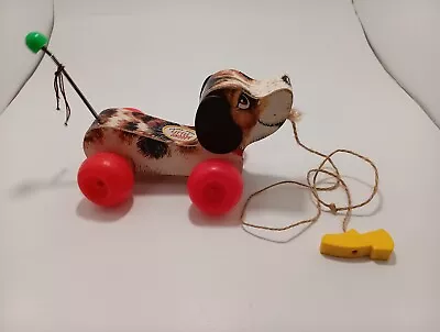 Vintage  1965/68 Fisher Price Little Snoopy #693 Wooden Pull Toy Dog With Shoe  • $12.98