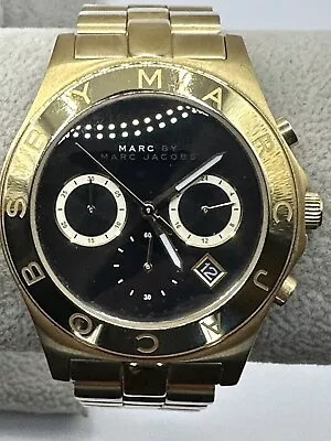 Marc Jacobs Womens MBM3309 New Battery Chronograph Gold-Tone Watch 40MM 6  U • $49.99