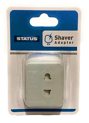 Status Shaver Adaptor Plug UK 3 Pin To 2 Pin Socket 1 Amp Fuse CE Certified. • £5.39