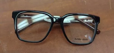 1 Unit New Elton John Black Burgundy Eyeglass Frames 52-17-140 #723 • $33.20