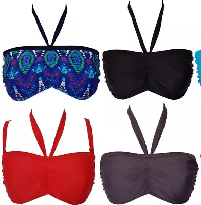 Swimwear Bikini Top UW E F G Cups Bandeau Halter Removable Multiway Straps  • £12