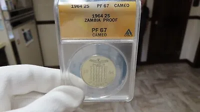 1964 AFRICA ZAMBIA 2S BOHOR REEDBUCK ANACS PF 67 Finest & Best Known • $145