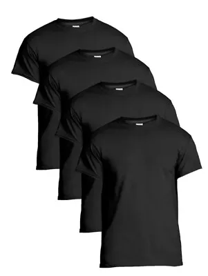 Gildan Men Cotton Short Sleeve Black Crew T-Shirt 4-Pack. FEEL CONFIDENT! • $30