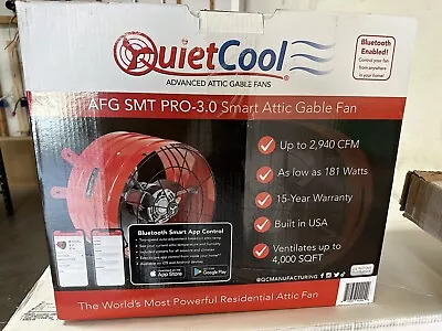 Gable Mount Attic Fan 2940 CFM Smart App Controlled 2 Speed QuietCool Efficient • $199