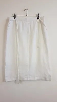 £12.99 • Buy Jaeger White Linen Straight Skirt UK 12