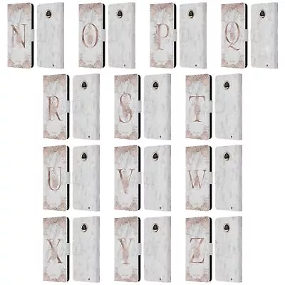 Nature Magick Rose Gold Marble Monogram 2 Leather Book Case For Motorola Phones • $22.95