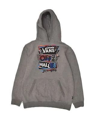 VANS Womens Graphic Hoodie Jumper UK 16 Large Grey Cotton ZR06 • £18.17